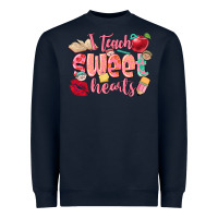 Navy i teach sweet hearts valentine's day teacher Heavyweight Sweatshirt - FaDigitalArtStudio