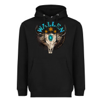 Black wallen with bull skull Heavyweight Hoodie - NancyCooperArtShop