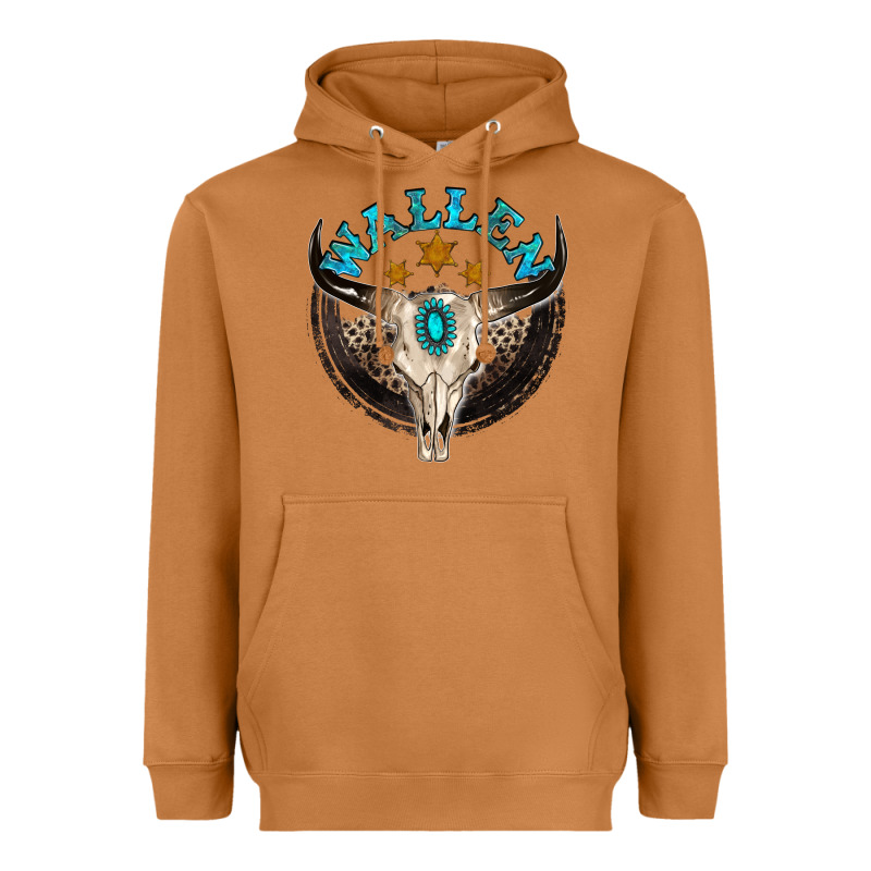 Wallen With Bull Skull Heavyweight Hoodie by NancyCooperArtShop | Teevron