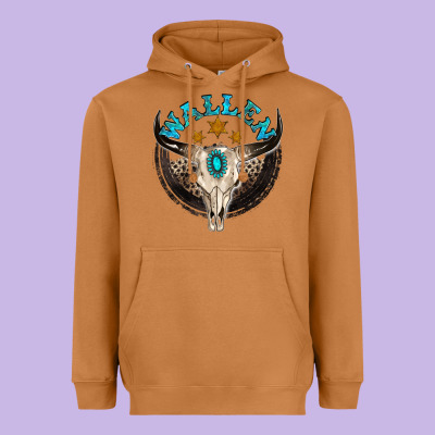 Wallen With Bull Skull Heavyweight Hoodie Designed By Nancycooperartshop