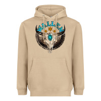 Mushroom wallen with bull skull Heavyweight Hoodie - NancyCooperArtShop