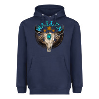 Navy wallen with bull skull Heavyweight Hoodie - NancyCooperArtShop