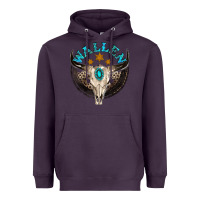 Plum wallen with bull skull Heavyweight Hoodie - NancyCooperArtShop