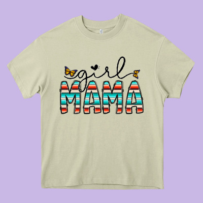 Girl Mama Heavy Core Tee Designed By Cowhidedigitalart