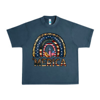 Midnight Navy merica rainbow Urban Heavy Tee - CowhideDigitalArt