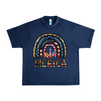 Navy merica rainbow Urban Heavy Tee - CowhideDigitalArt
