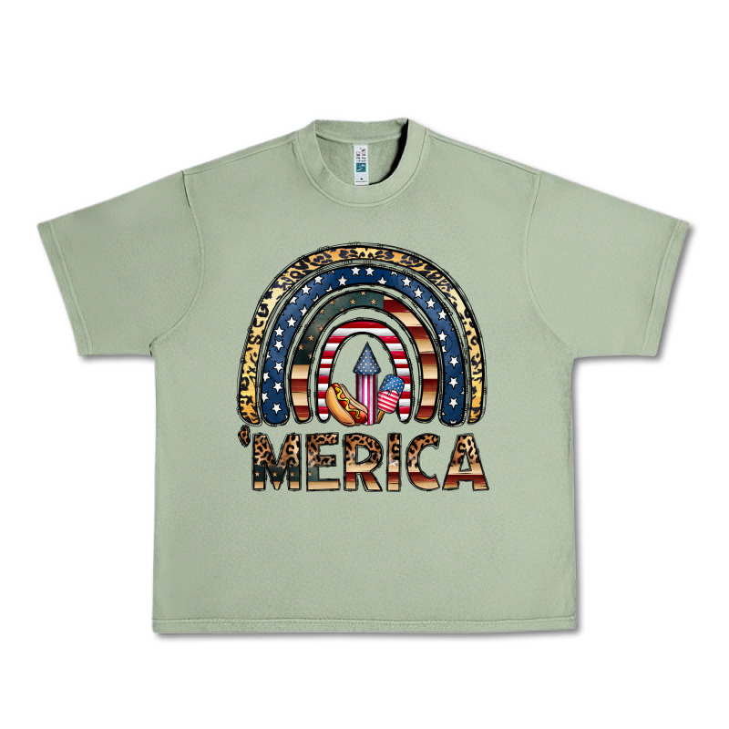 Merica Rainbow Urban Heavy Tee by CowhideDigitalArt | Teevron