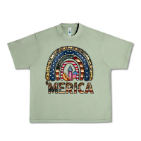 Oil Green merica rainbow Urban Heavy Tee - CowhideDigitalArt