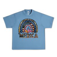 Pebble Blue merica rainbow Urban Heavy Tee - CowhideDigitalArt