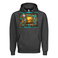 Charcoal Heather western horse sunset turquoise's gemstones mousepad Zipper Hoodie - BarkalooDesign