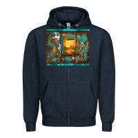 Navy western horse sunset turquoise's gemstones mousepad Zipper Hoodie - BarkalooDesign