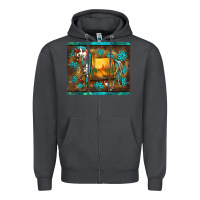 Smoke western horse sunset turquoise's gemstones mousepad Zipper Hoodie - BarkalooDesign