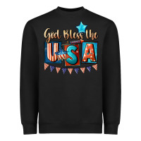 Black God bless the USA 4th of july Heavyweight Sweatshirt - CowGirlArtShop