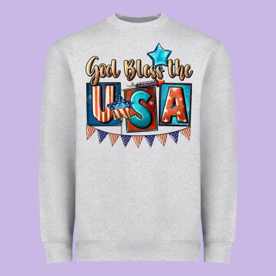 God Bless The Usa 4th Of July Heavyweight Sweatshirt Designed By Cowgirlartshop