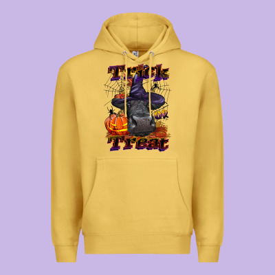 Trick Or Treat Black Angus Heifer Premium Hoodie Designed By Lillyallendesigns
