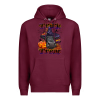 Burgundy Trick Or Treat Black Angus Heifer Premium Hoodie - LillyAllenDesigns