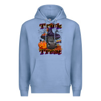 Colony Blue Trick Or Treat Black Angus Heifer Premium Hoodie - LillyAllenDesigns