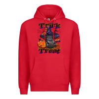 Red Trick Or Treat Black Angus Heifer Premium Hoodie - LillyAllenDesigns