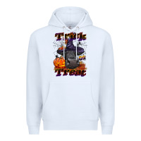 White Trick Or Treat Black Angus Heifer Premium Hoodie - LillyAllenDesigns