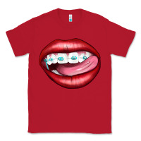 Red Lips Dental Braces Classic Tee - Artiststas