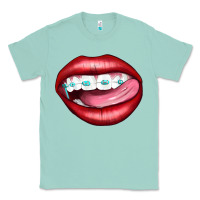 Seafoam Lips Dental Braces Classic Tee - Artiststas