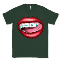 Sports Green Lips Dental Braces Classic Tee - Artiststas