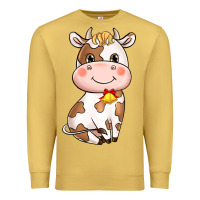 Antique Gold cartoon cow Premium Sweatshirt - NancyCooperArtShop
