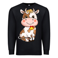 Black cartoon cow Premium Sweatshirt - NancyCooperArtShop