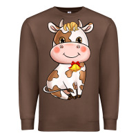 Chestnut cartoon cow Premium Sweatshirt - NancyCooperArtShop