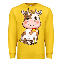 Lemon cartoon cow Premium Sweatshirt - NancyCooperArtShop