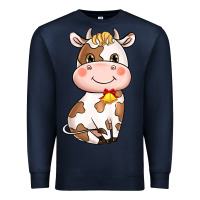 Navy cartoon cow Premium Sweatshirt - NancyCooperArtShop