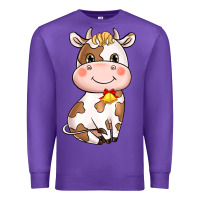 Purple cartoon cow Premium Sweatshirt - NancyCooperArtShop