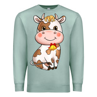 Seafoam cartoon cow Premium Sweatshirt - NancyCooperArtShop