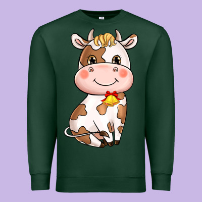 Cartoon Cow Premium Sweatshirt Designed By Nancycooperartshop