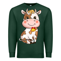 Sports Green cartoon cow Premium Sweatshirt - NancyCooperArtShop