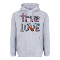 Heather Grey true love Heavyweight Hoodie - NancyCooperArtShop