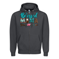Smoke blessed mama serape cowhide turquoise Zipper Hoodie - Jasminsmagicworld