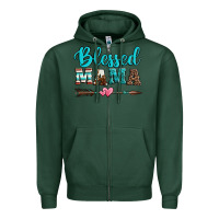 Sports Green blessed mama serape cowhide turquoise Zipper Hoodie - Jasminsmagicworld