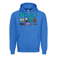 True Royal blessed mama serape cowhide turquoise Zipper Hoodie - Jasminsmagicworld
