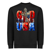 Black God bless the USA  4th of july Heavyweight Sweatshirt - CowGirlArtShop