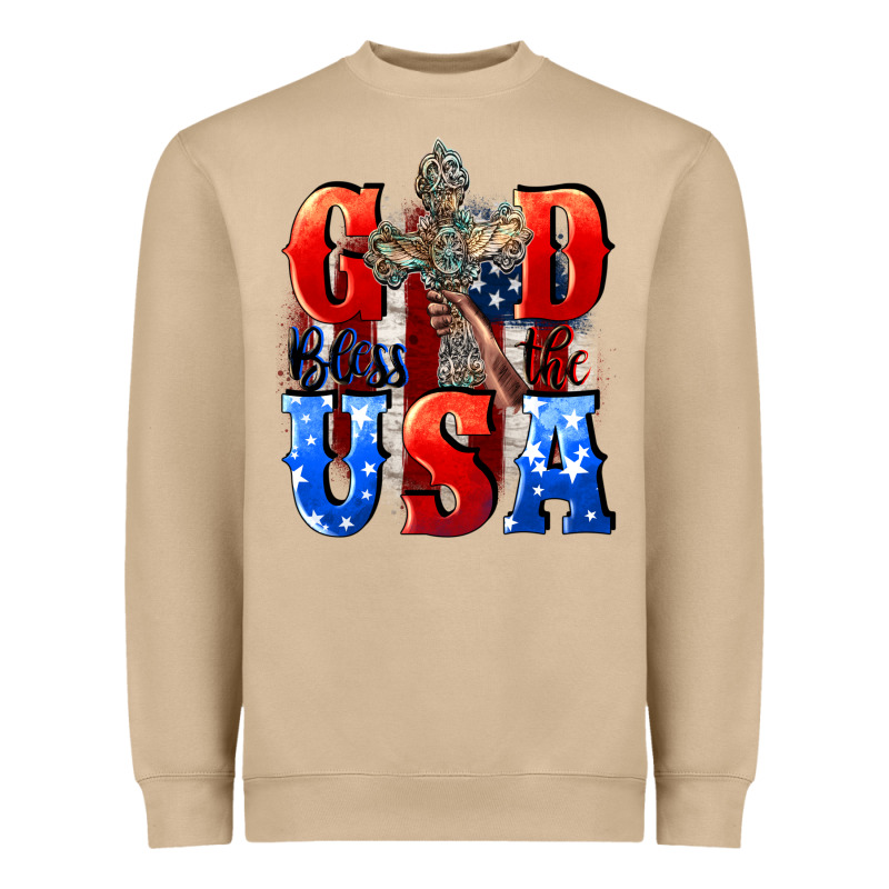 God Bless The Usa  4th Of July Heavyweight Sweatshirt by CowGirlArtShop | Teevron