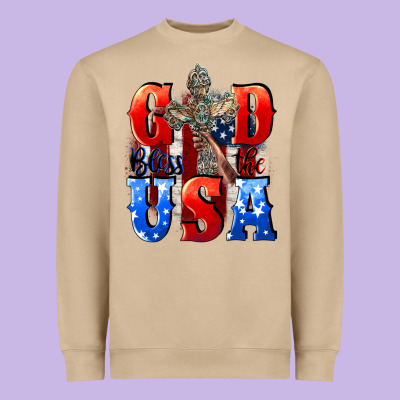God Bless The Usa  4th Of July Heavyweight Sweatshirt Designed By Cowgirlartshop