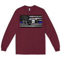 Burgundy thin blue line police car sippy cup Long Sleeve Tee - Artiststas