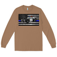 Thin Blue Line Police Car Sippy Cup Long Sleeve Tee | Teevron