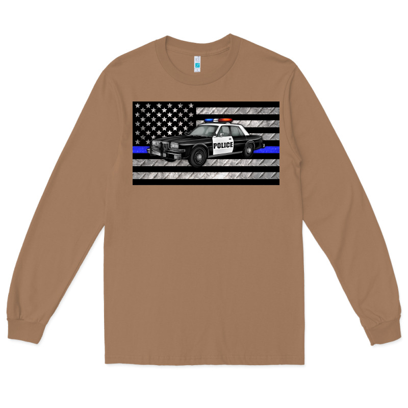 Thin Blue Line Police Car Sippy Cup Long Sleeve Tee by Artiststas | Teevron