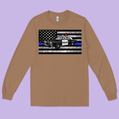 Thin Blue Line Police Car Sippy Cup Long Sleeve Tee Designed By Artiststas