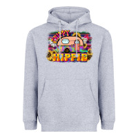 Heather Grey trippy hippie Heavyweight Hoodie - NancyCooperArtShop