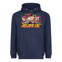 Navy trippy hippie Heavyweight Hoodie - NancyCooperArtShop