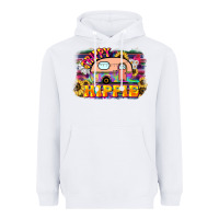 White trippy hippie Heavyweight Hoodie - NancyCooperArtShop