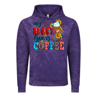 Cloud Purple my blood type is coffee Vintage Hoodie - Zillion Design Studio